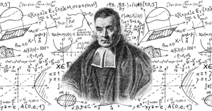 Imagem mostra Thomas Bayes  e seus cálculos  -  Nazareno Reis juiz